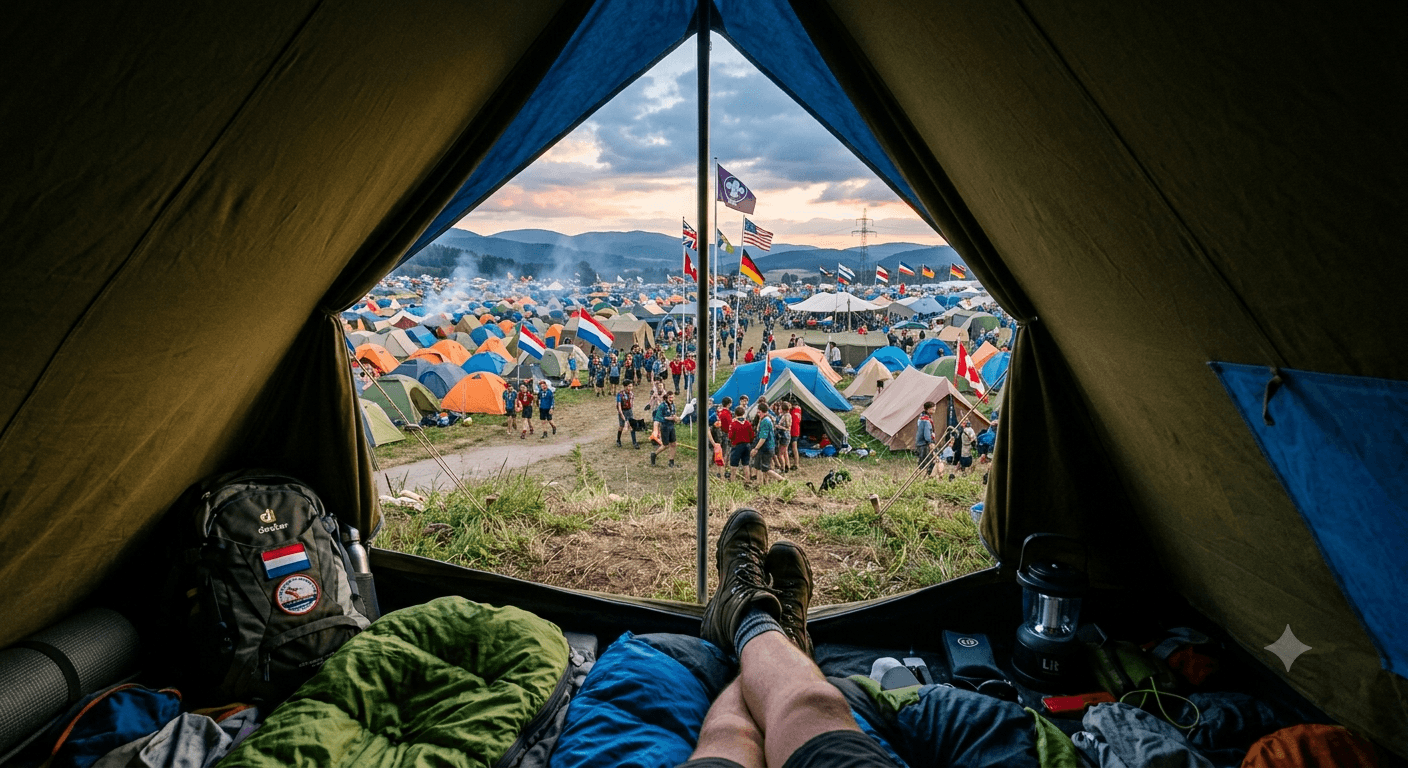 View from a scout tent at camp
